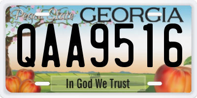 GA license plate QAA9516