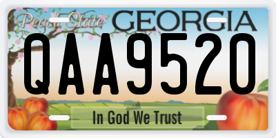 GA license plate QAA9520