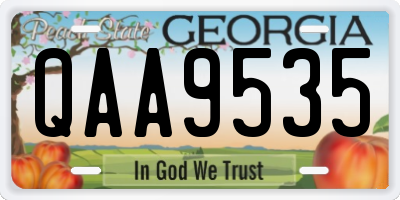 GA license plate QAA9535