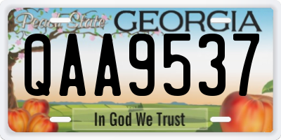 GA license plate QAA9537