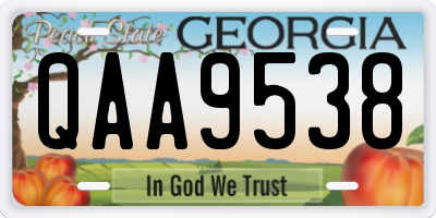 GA license plate QAA9538
