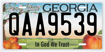 GA license plate QAA9539