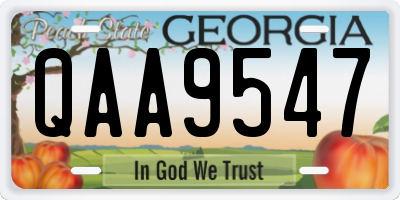 GA license plate QAA9547