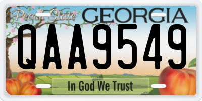 GA license plate QAA9549