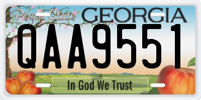 GA license plate QAA9551