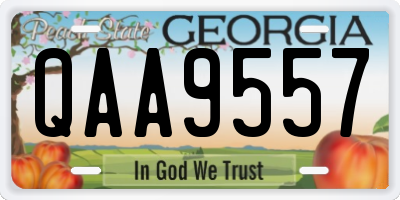 GA license plate QAA9557