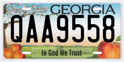 GA license plate QAA9558