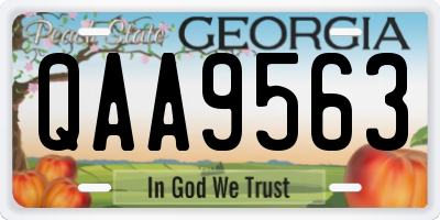 GA license plate QAA9563