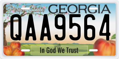GA license plate QAA9564