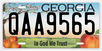 GA license plate QAA9565