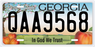 GA license plate QAA9568