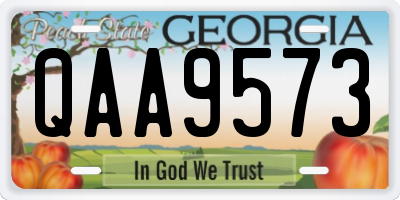 GA license plate QAA9573
