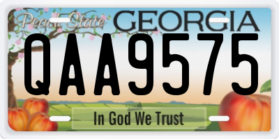 GA license plate QAA9575