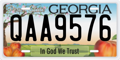 GA license plate QAA9576