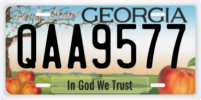 GA license plate QAA9577