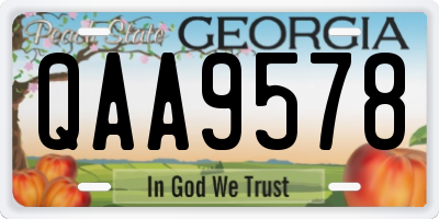 GA license plate QAA9578