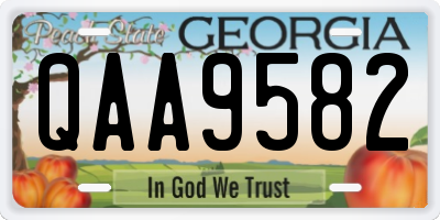 GA license plate QAA9582