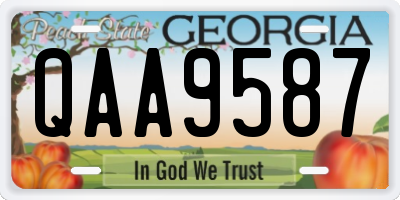 GA license plate QAA9587