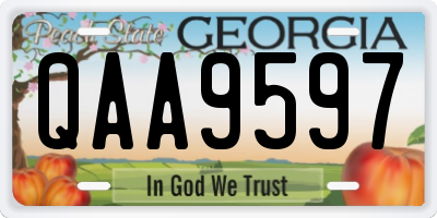 GA license plate QAA9597
