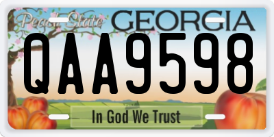 GA license plate QAA9598