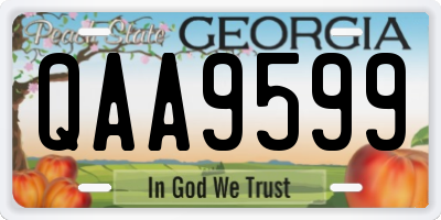 GA license plate QAA9599