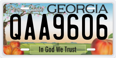 GA license plate QAA9606
