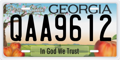 GA license plate QAA9612