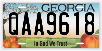 GA license plate QAA9618