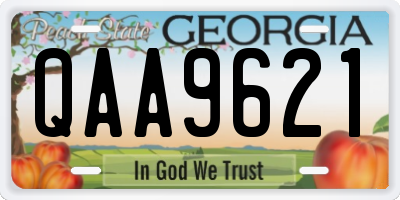 GA license plate QAA9621