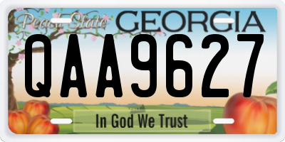 GA license plate QAA9627