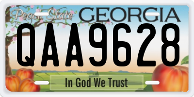 GA license plate QAA9628