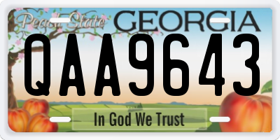 GA license plate QAA9643