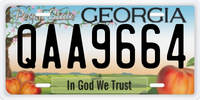 GA license plate QAA9664