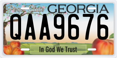 GA license plate QAA9676