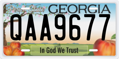 GA license plate QAA9677