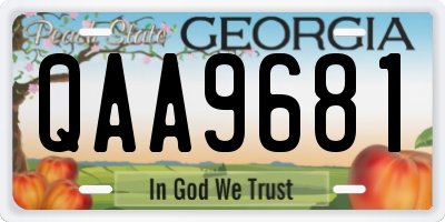 GA license plate QAA9681