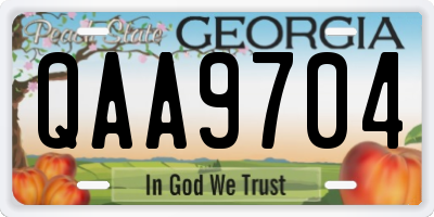GA license plate QAA9704