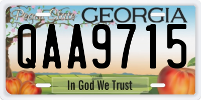 GA license plate QAA9715