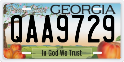 GA license plate QAA9729