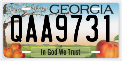GA license plate QAA9731