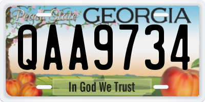 GA license plate QAA9734