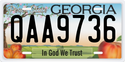 GA license plate QAA9736