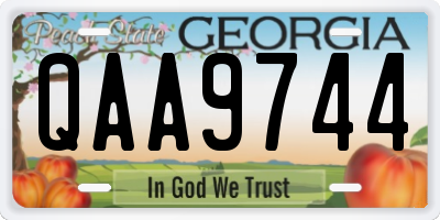 GA license plate QAA9744