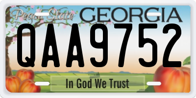 GA license plate QAA9752