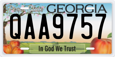 GA license plate QAA9757
