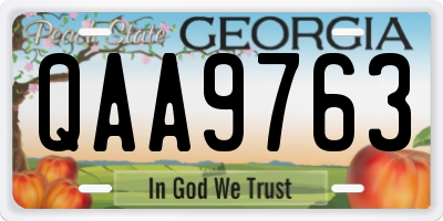 GA license plate QAA9763