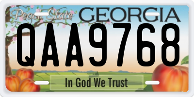 GA license plate QAA9768
