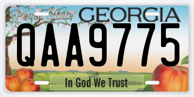 GA license plate QAA9775