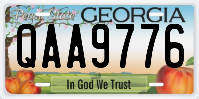 GA license plate QAA9776