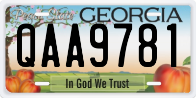 GA license plate QAA9781